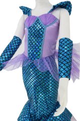 Deniz Kızı Kostümü Lüks Mavi 9-10 Yaş