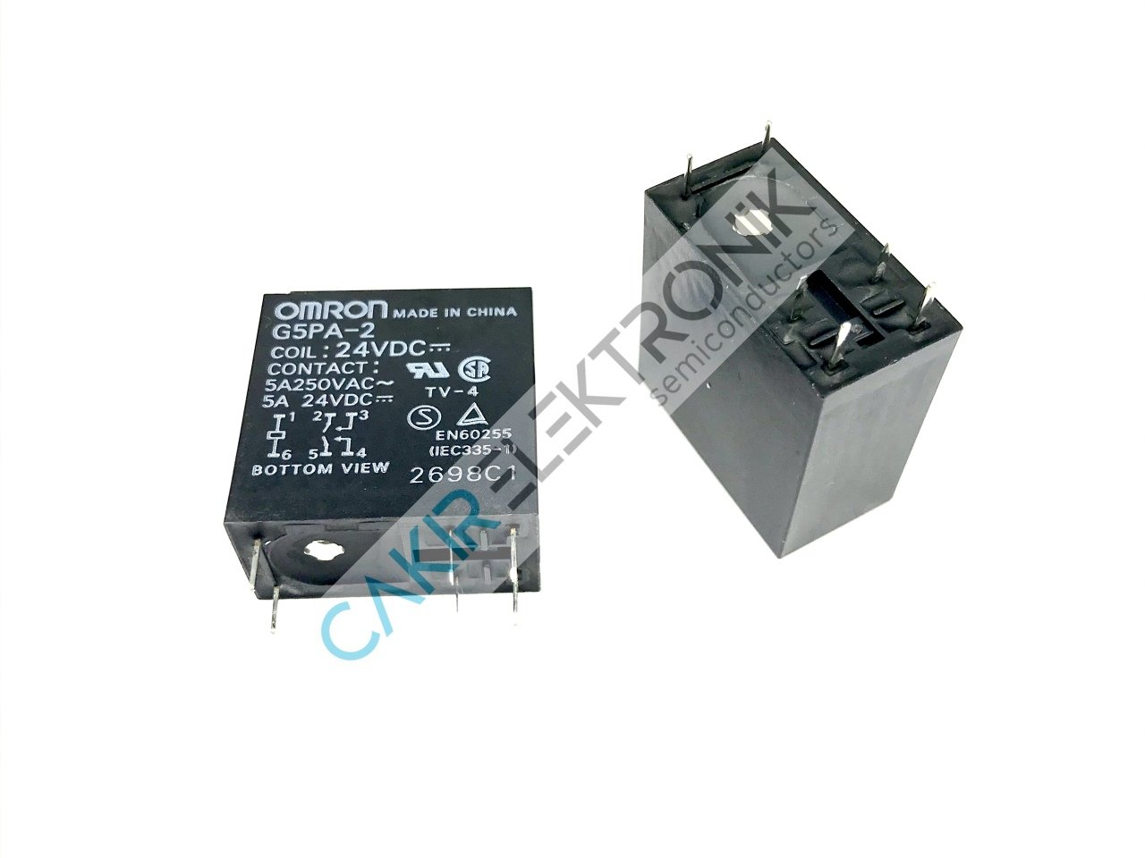 G5PA-2 - 24 VDC - G5PA-2-24VDC  DPST-NO - 5A. OMRON RÖLE - Special-purpose PCB Relay  5 - 15 MS.