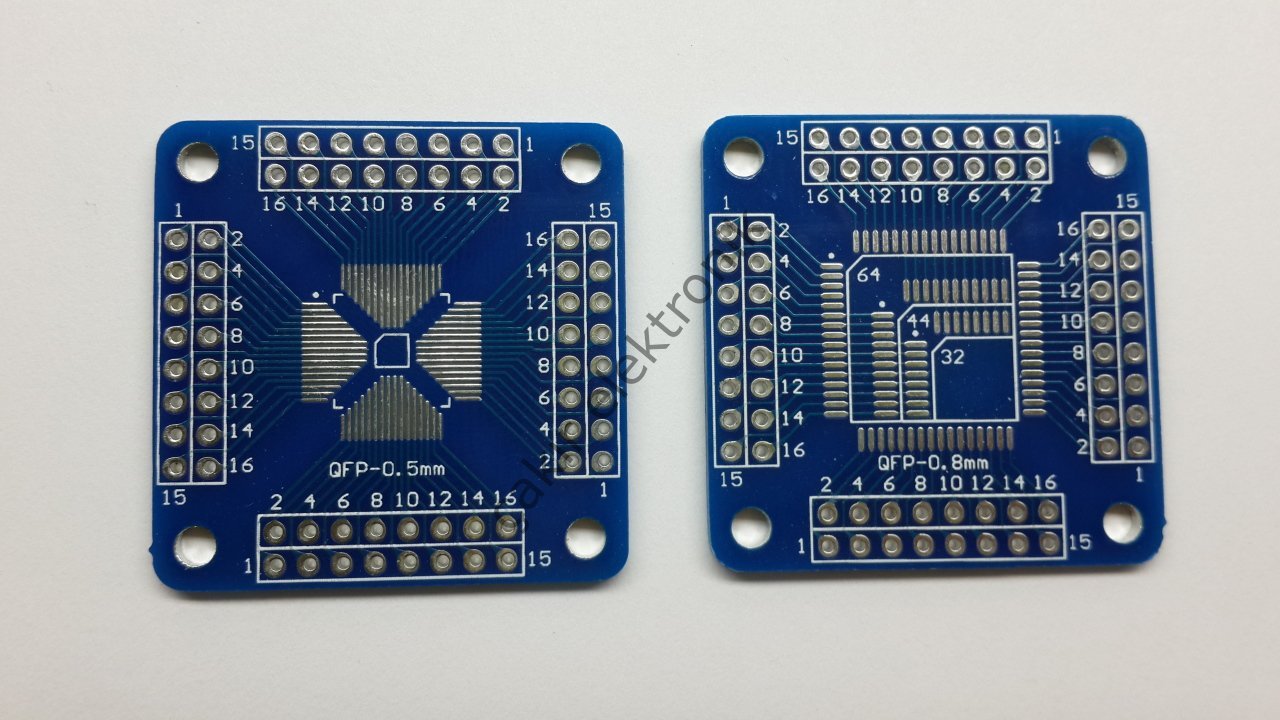 QFP  32-44-64  0,8MM / QFP  32-44-64  0,5MM PCB