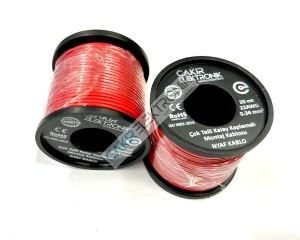 22AWG , 0.34MM2 -0,34MM2 ÇOK TELLİ KIRMIZI MONTAJ KABLOSU 20 METRE