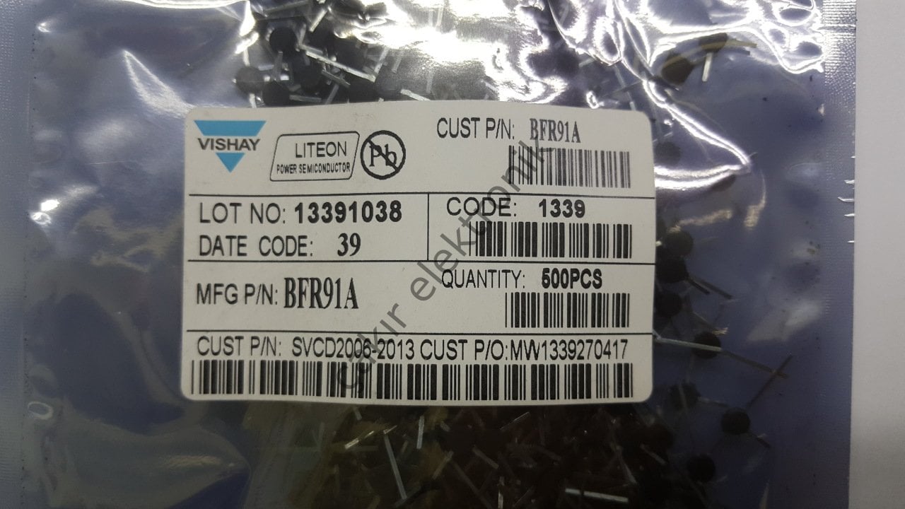 BFR91A - BFR91 - 20V 50MA. Silicon NPN Planar RF Transistor  SOT-37  ORJİNAL