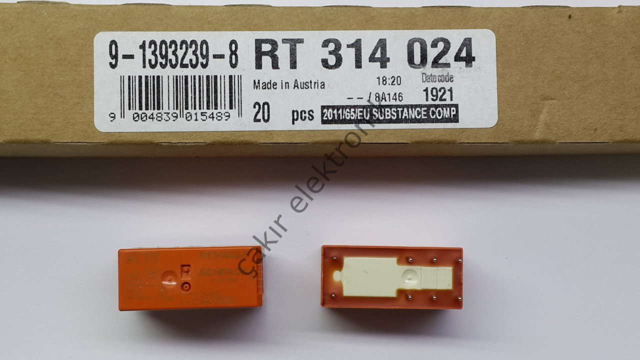 RT314024 - 24VDC  8PİN 1 FORM C - 16A. 8PİN TEK KONTAK 24V RÖLE