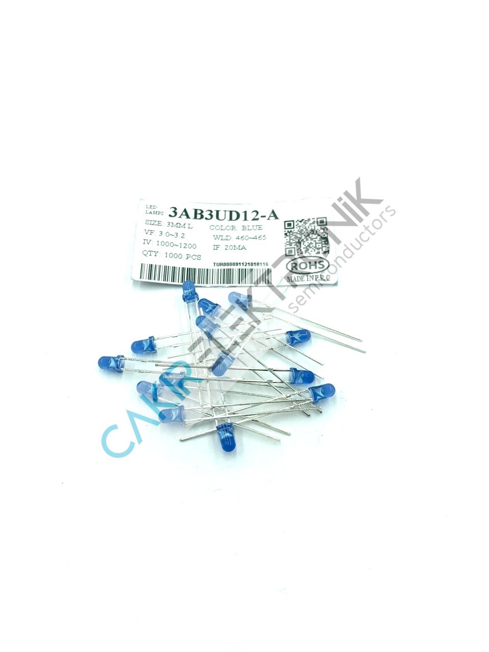 3AB3UD12-A  -  3MM MAVİ  LED - BLUE  LED