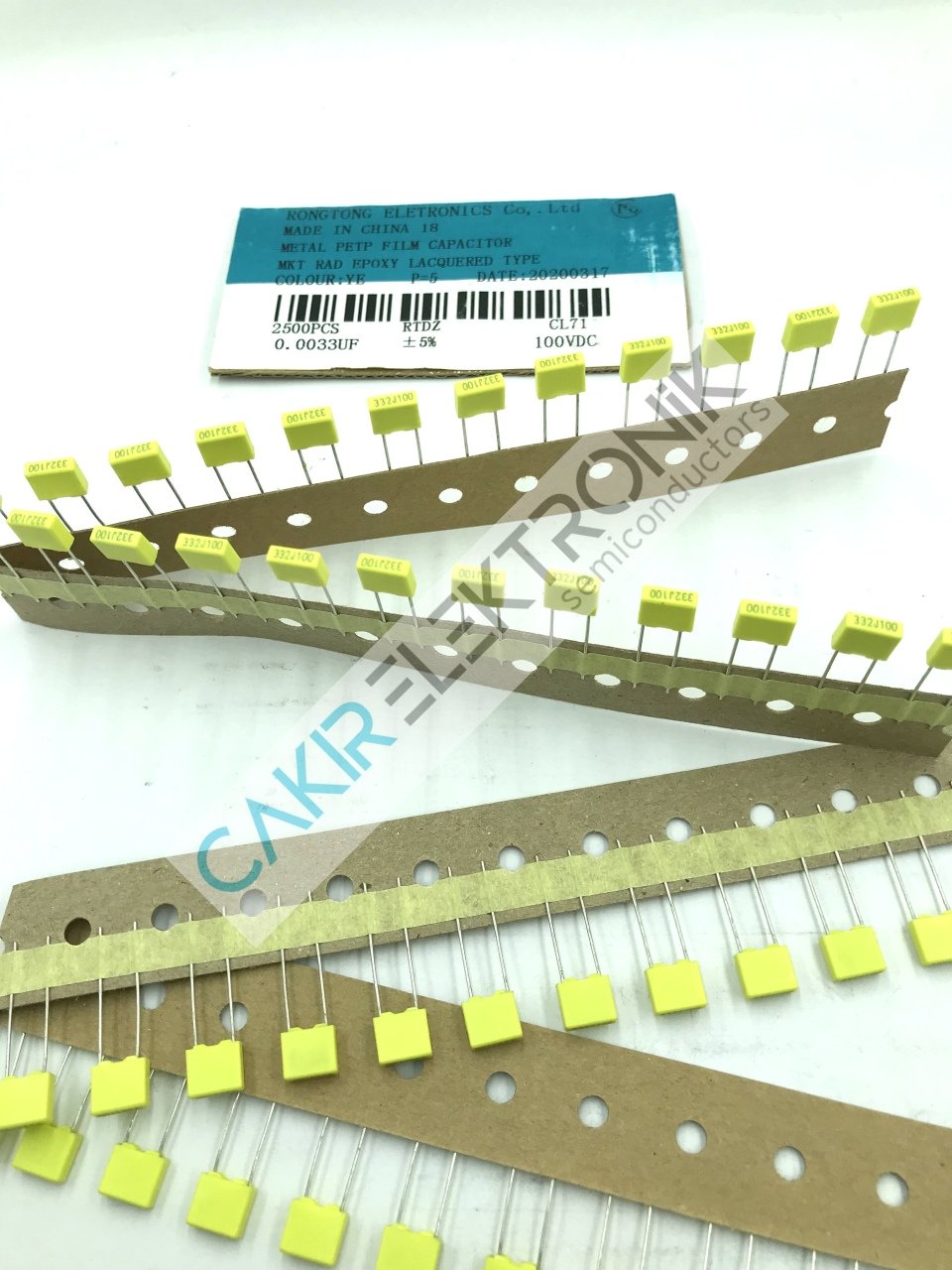 332J100 3.3NF  3,3NF  100V, 0.0033uf 100v - 3.3nf 100v  polyester film kondansatör