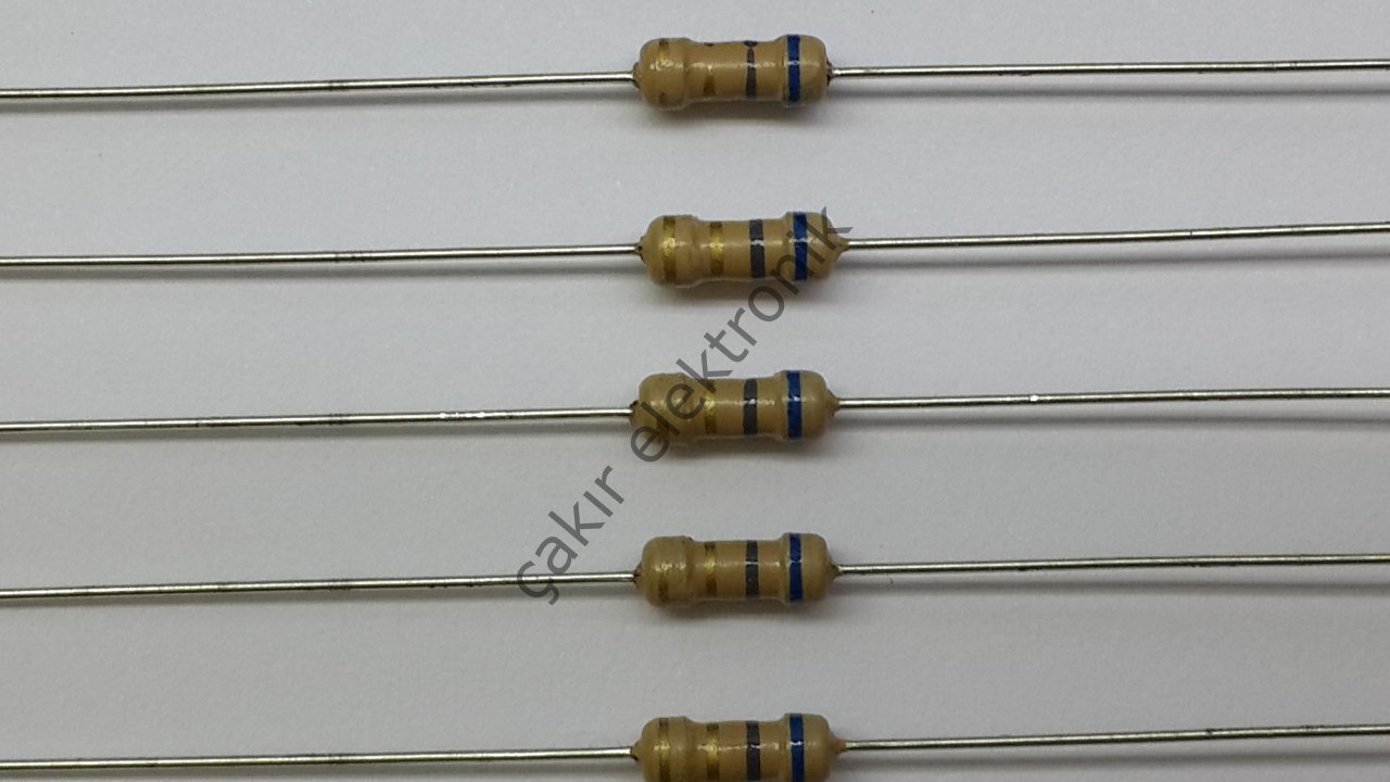 6.8R - 6R8 - 6,8R -   1/4 DİRENÇ - CF1/4 6,8Ω; 0.25W; ±5%; Ø2.3x6mm; Leads: axial