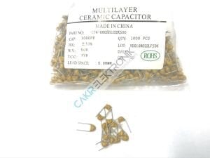 1NF - 102 - 0.001UF 50V - CERAMIC CAPACITOR - 1NF - MULTI -  50V. SERAMİK KAPASİTÖR