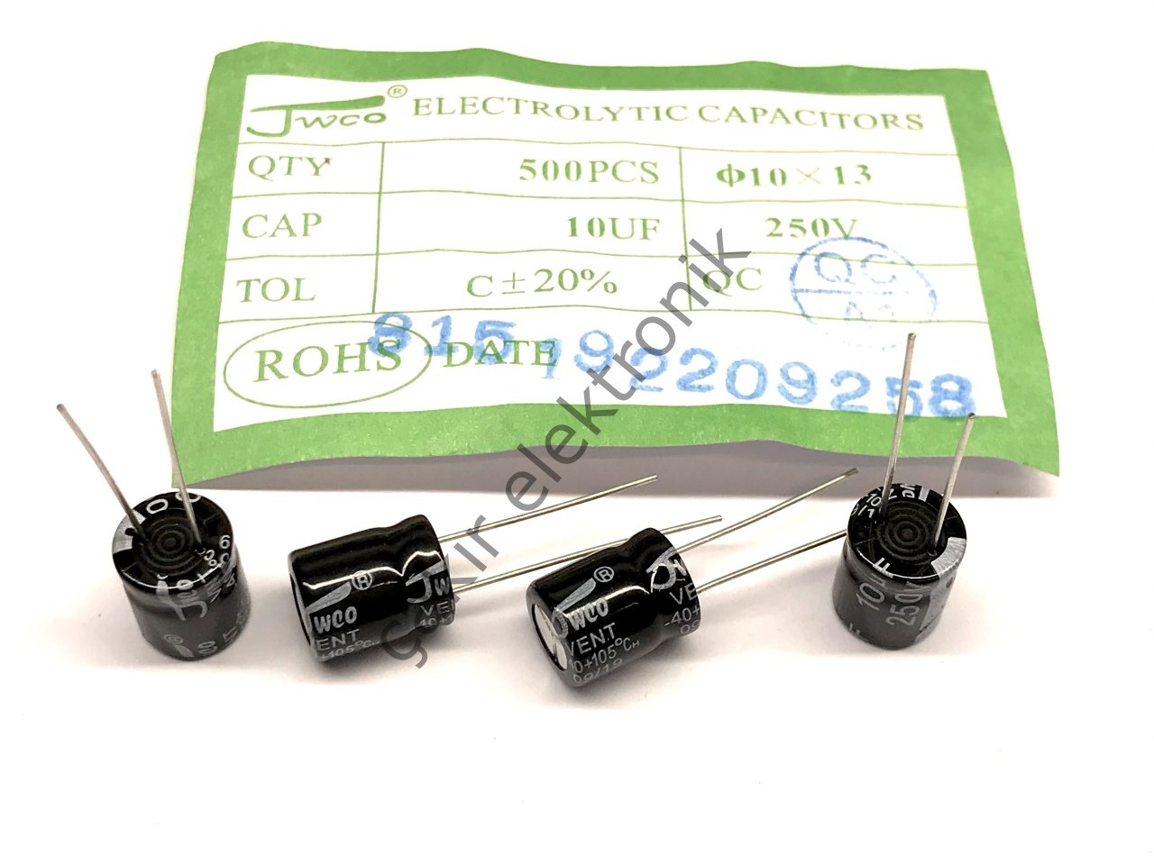 10MF 250V - 10UF 250V   10X13MM KONDANSATÖR