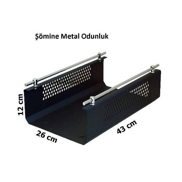 ŞÖMİNE ODUNLUK SİYAH METAL ŞIK DEKORATİF