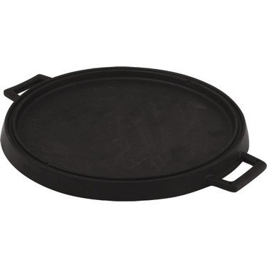 LAVA YUVARLAK GRIDDLE BİR TARAFI DÜZ DİĞER TARAFI IZGARA YÜZEYLİ ÇAP 34 CM METAL KULPLU