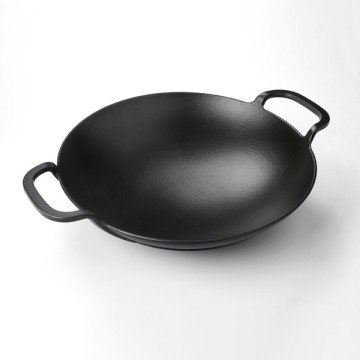 LAVA DÖKÜM WOK TAVA, METAL KULPLU. ÇAP(Ø)38CM.