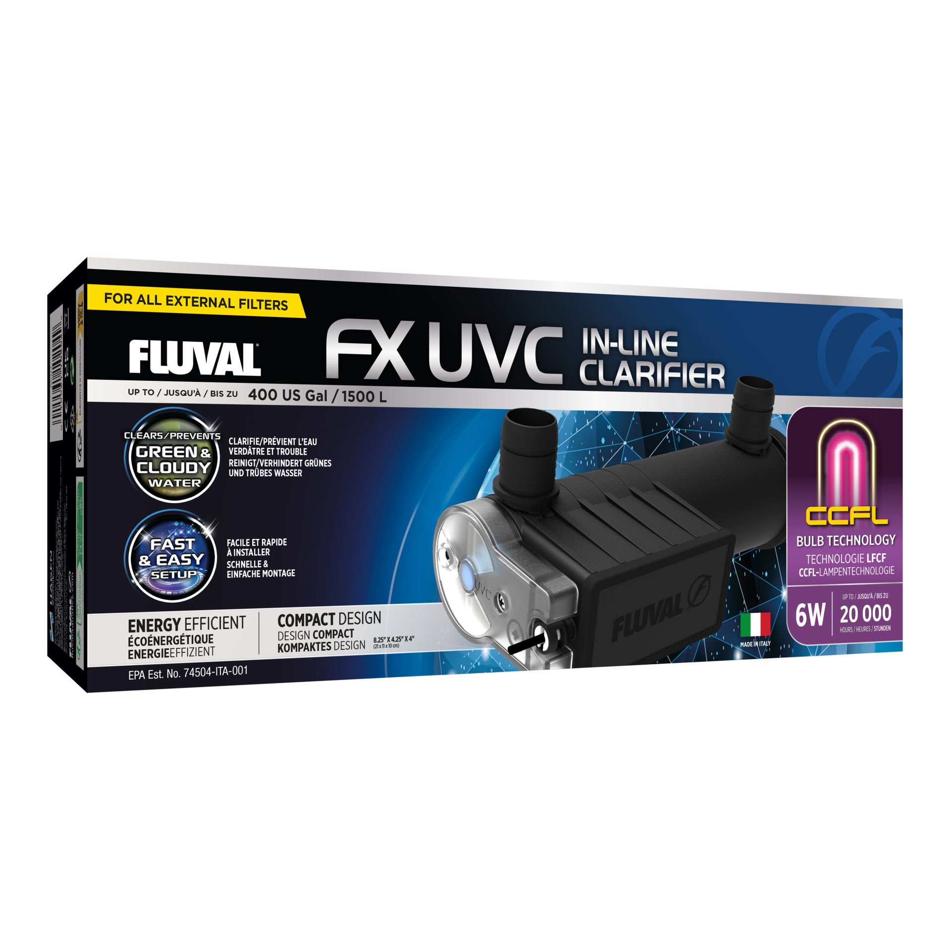 Fluval FX UVC In-Line Clarifie 6w