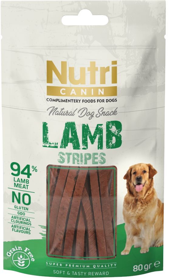 Nutri Canin Lamb(Kuzu Etli) Stripes Snack 80gr.