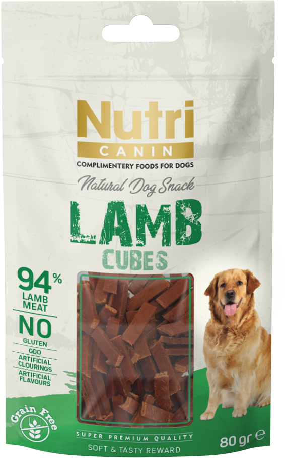 Nutri Canin Lamb(Kuzu Etli) Cubes Snack 80gr.