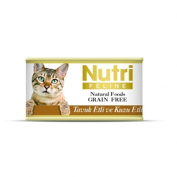 Nutri Feline Tavuklu-Kuzu Etli Tahılsız Kedi Konservesi 85 Gr