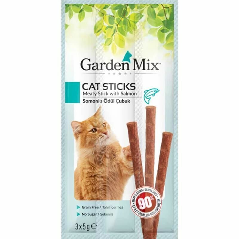 GardenMix Somonlu Tahılsız Kedi Ödül Çubuğu 15gr(3'Lü)