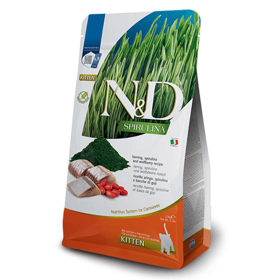 N&D Spirulina Ringa Balıklı Tahılsız Yavru Kedi Maması 1,5kg