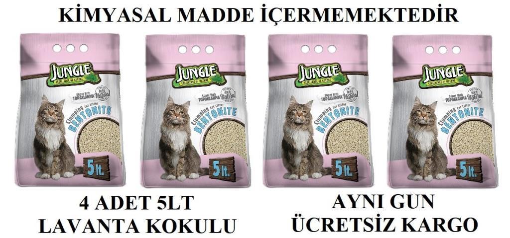 Jungle Bentonit Natural 5 lt 4 ADET