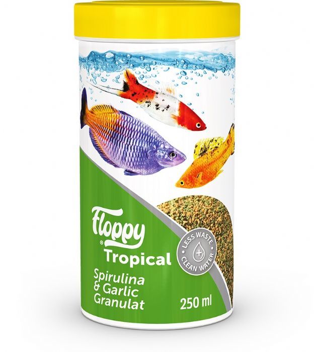 Floppy Tropical Spirulina Garlic Sarımsaklı Yem 250ml / 100gr.