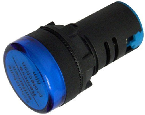 22mm Sinyal Lambası Ledli Mavi 220V