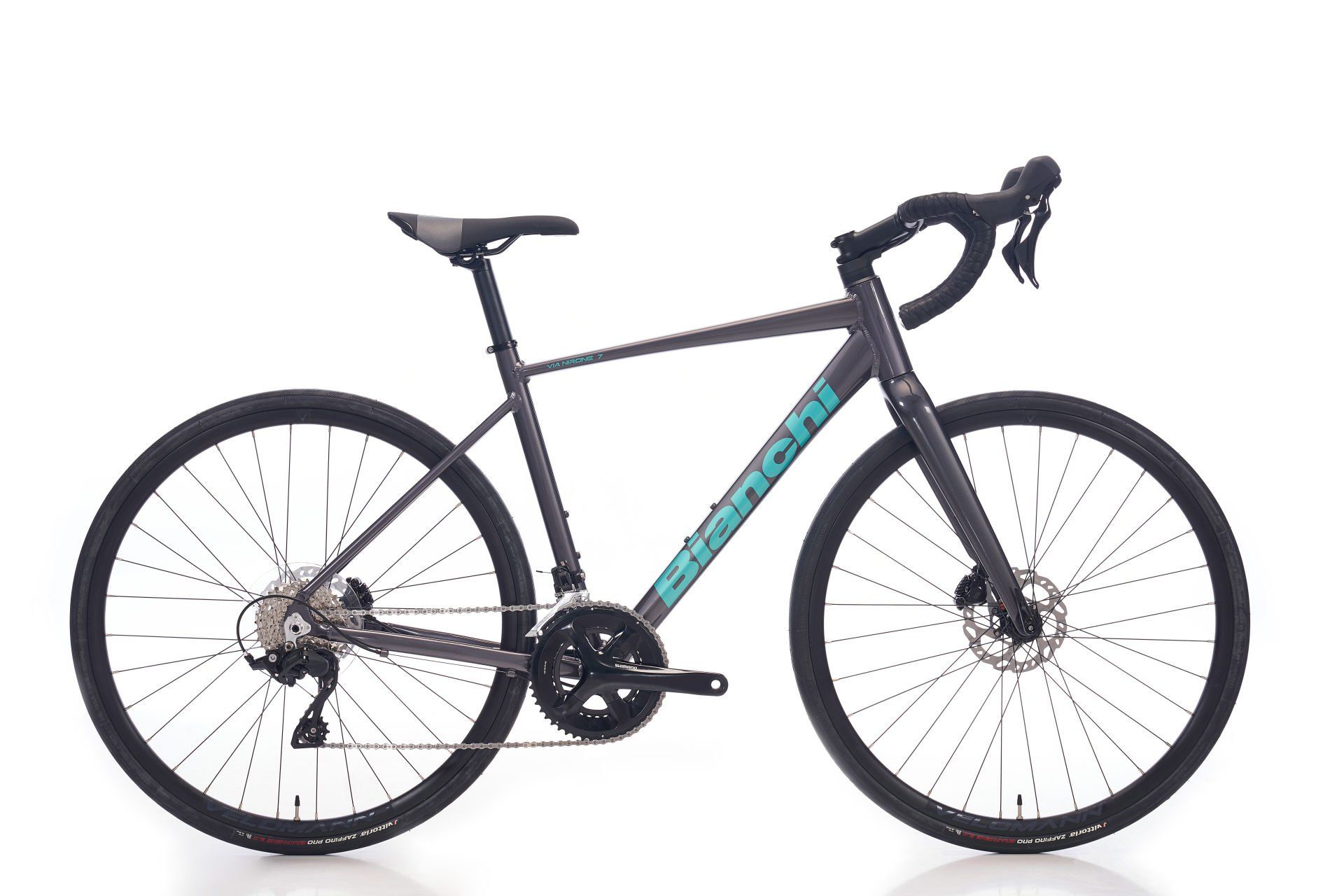 BIANCHI NIRONE 7 DISC 105 YOL BİSİKLETİ 12S 5034 GD24 HD 24V M-50 DARK GRAPHITE GLOSS