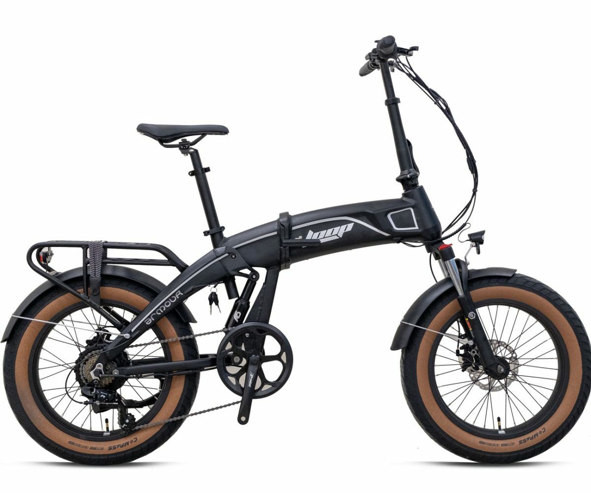 LOOP ARMOUR 20 ELEKTRİKLİ KATLANIR BİSİKLET FAT BIKE 7V MAT SİYAH-GRİ