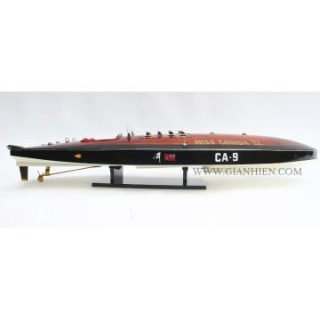 Miss Canada IV Dekoratif Ahşap Yarış Teknesi Modeli (86 cm)