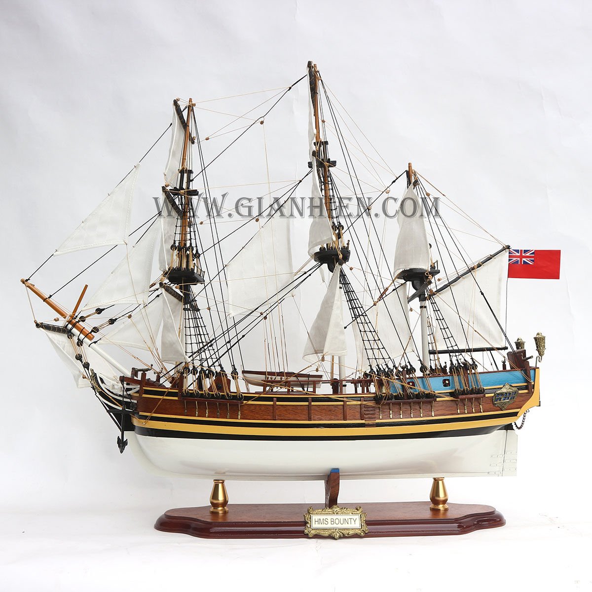 HMS Bounty Dekoratif Ahşap Yelkenli Gemi Modeli (80 cm)