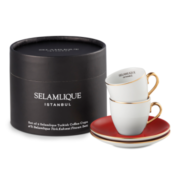 Selamlique 2'li Klasik Mercan Türk Kahvesi Fincanları
