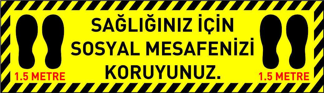 Sosyal Mesafe Etiketi Laminasyonlu