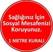 Sosyal Mesafe Etiketi Laminasyonlu