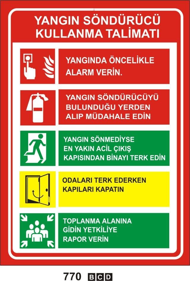 Yangın Söndürücü Kullanma Talimatı