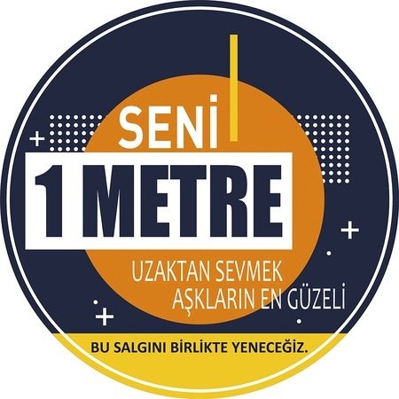 Sosyal Mesafe Etiketi Laminasyonlu