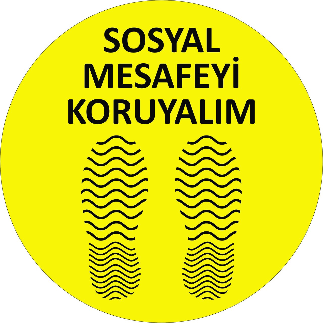 Sosyal Mesafe Etiketi Laminasyonlu