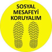 Sosyal Mesafe Etiketi Laminasyonlu