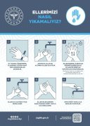 Covid-19 Ellerimiz Nasıl Yıkamalıyız Levhası (Korona Virüs)