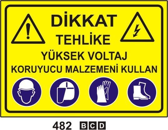 Dikkat Yüksek Voltaj Koruyucu Malzeme kullan