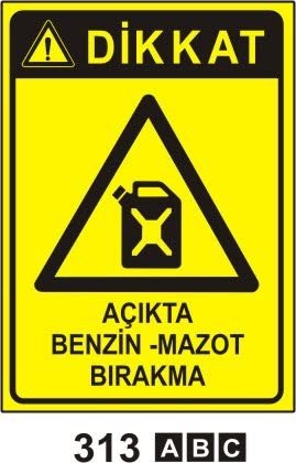 Dikkat Açıkta Benzin-Mazot Bırakma