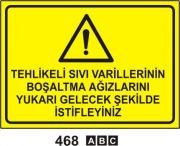 Tehlikeli Sıvı Varillerinin Boşaltma Ağızlarını Yukarı Gelecek Şekilde İstifleyiniz