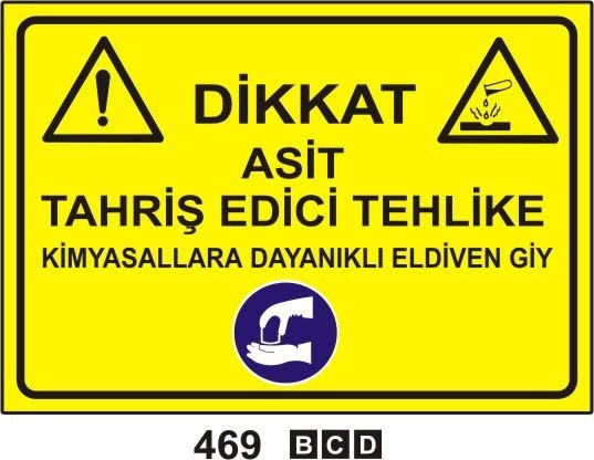 Dikkat Asit Tahriş Edici Tehlike