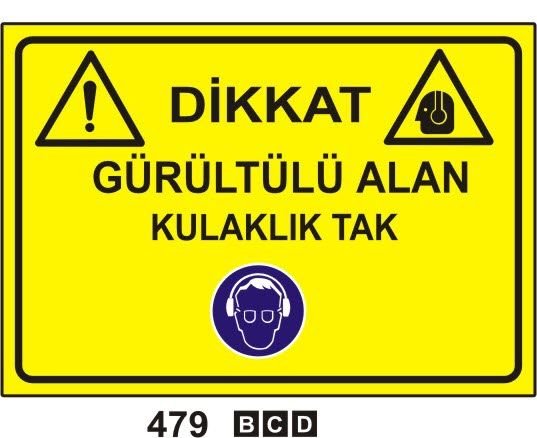 Dikkat Gürültülü Alan Kulaklık Tak