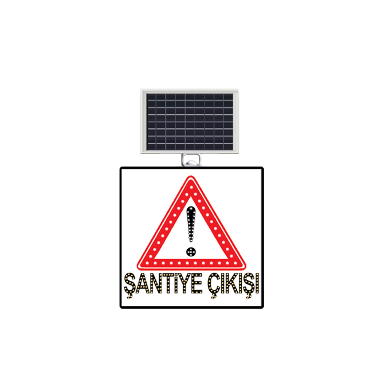 Güneş Enerjili LED’li Dikkat Şantiye Çıkışı 600x600 mm