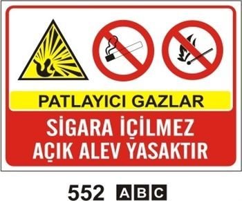 Patlayıcı Gazlar Sigara İçilmez Açık Alev Yasaktır