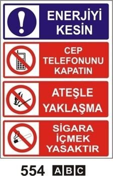 Enerjiyi Kesin Cep Telefonunu Kapatın Ateşle Yaklaşma Sigara İçmek Yasaktır