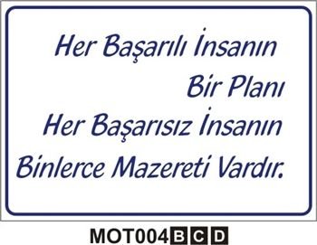 Her Başarılı İnsan Bir Planı Her Başarısız İnsanın Binlerce Mazereti Vardır