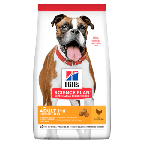 Hill's Science Plan Dog Adult 1-6 Light Medium Breed Chicken 2,5 Kg