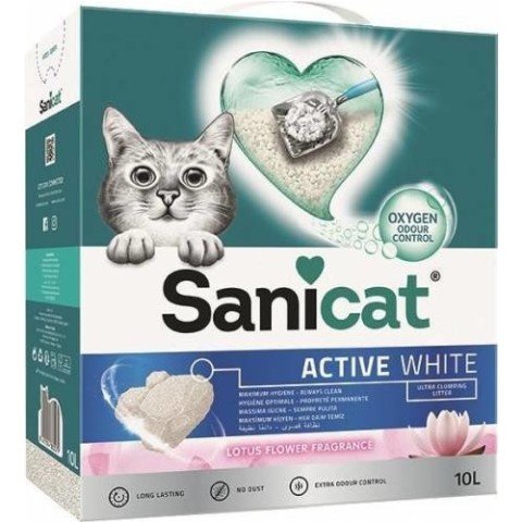 Sanicat Active White Lotus Flower Topaklanan 10 lt Kedi Kumu