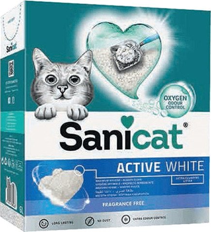 Sanicat Active White Ultra Topaklanan Oksijen Kontrol Kedi Kumu 10 Lt