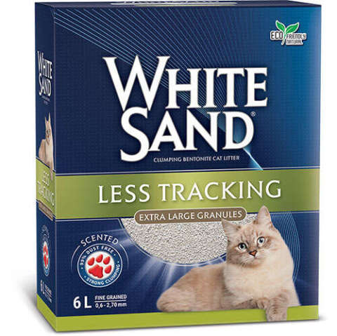 WHITE SAND LESS TRACKING CAT LITTER 6 LT