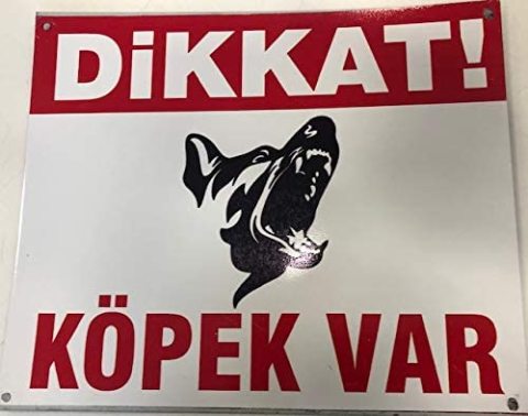 Dikkat Köpek Var Metal Tabela