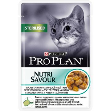 Pro Plan Nutri Savour Yetişkin Kısır Balıklı Kedi Pouch 85 Gr